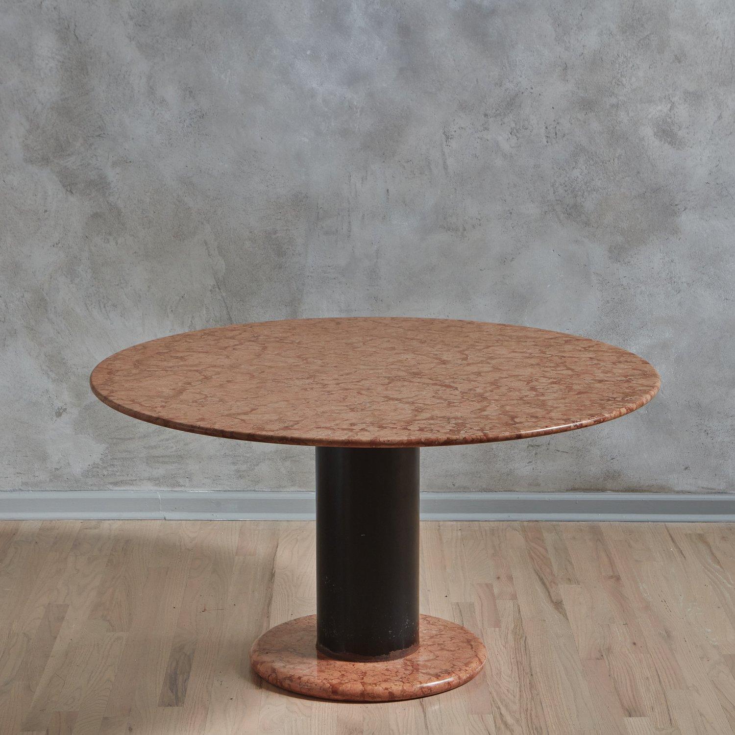 Lotto Rosso Marble Dining Table Attributed to Ettore Sottsass for Poltronova In Good Condition In Chicago, IL