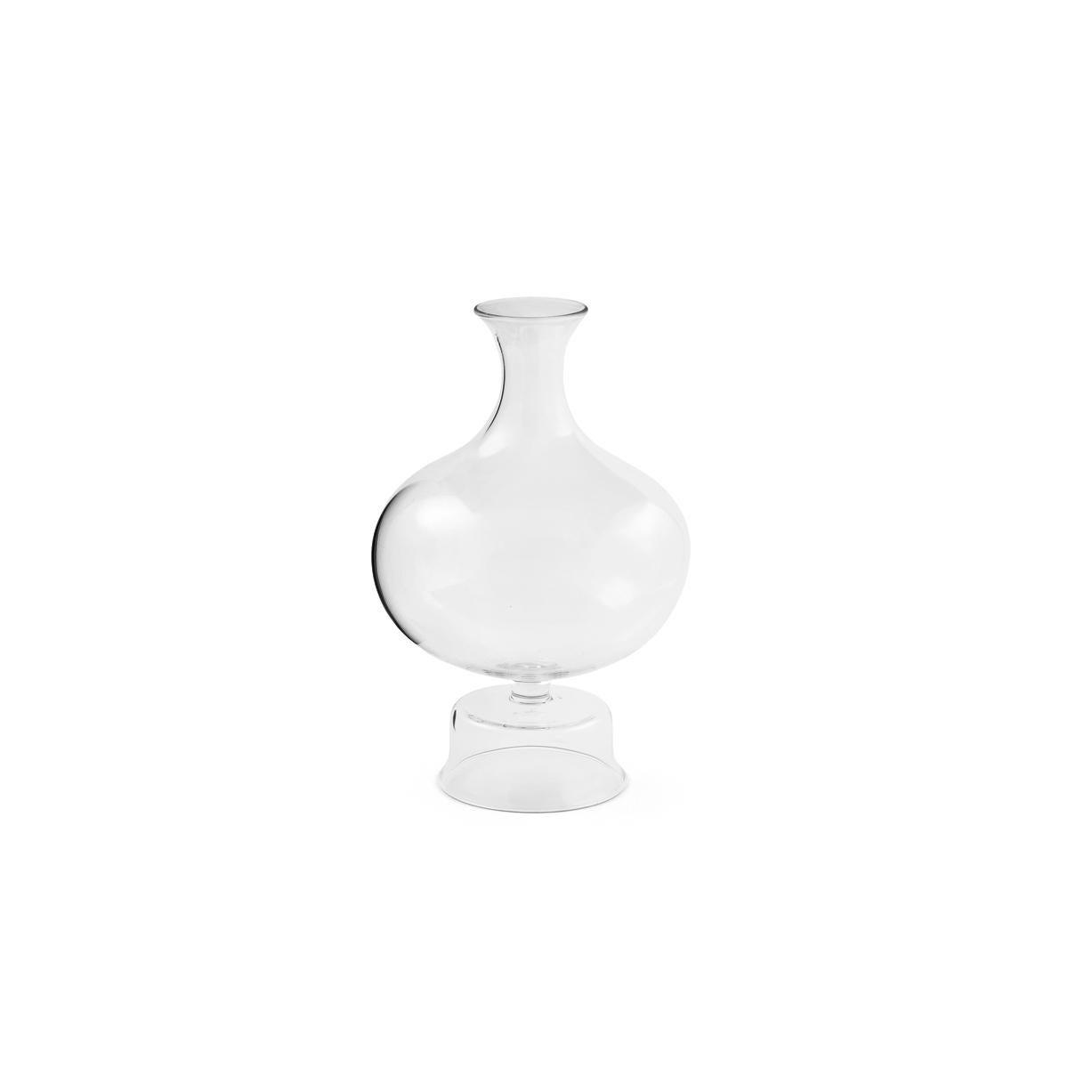 Modern Lotty Mouth Blown Glass Decanter/Vase Designed by Aldo Cibic For Sale