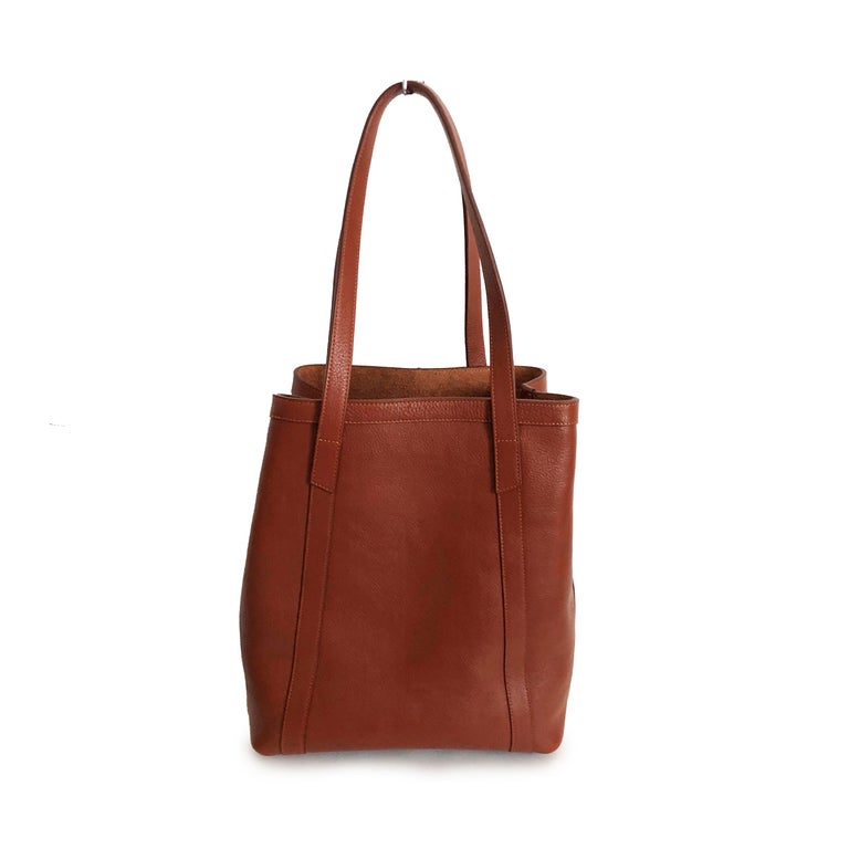 Lotuff Leather Angle Tote Bag Saddle Tan Xl Travel