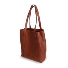Lotuff Leather Angle Tote Bag Saddle Tan XL Travel Bag