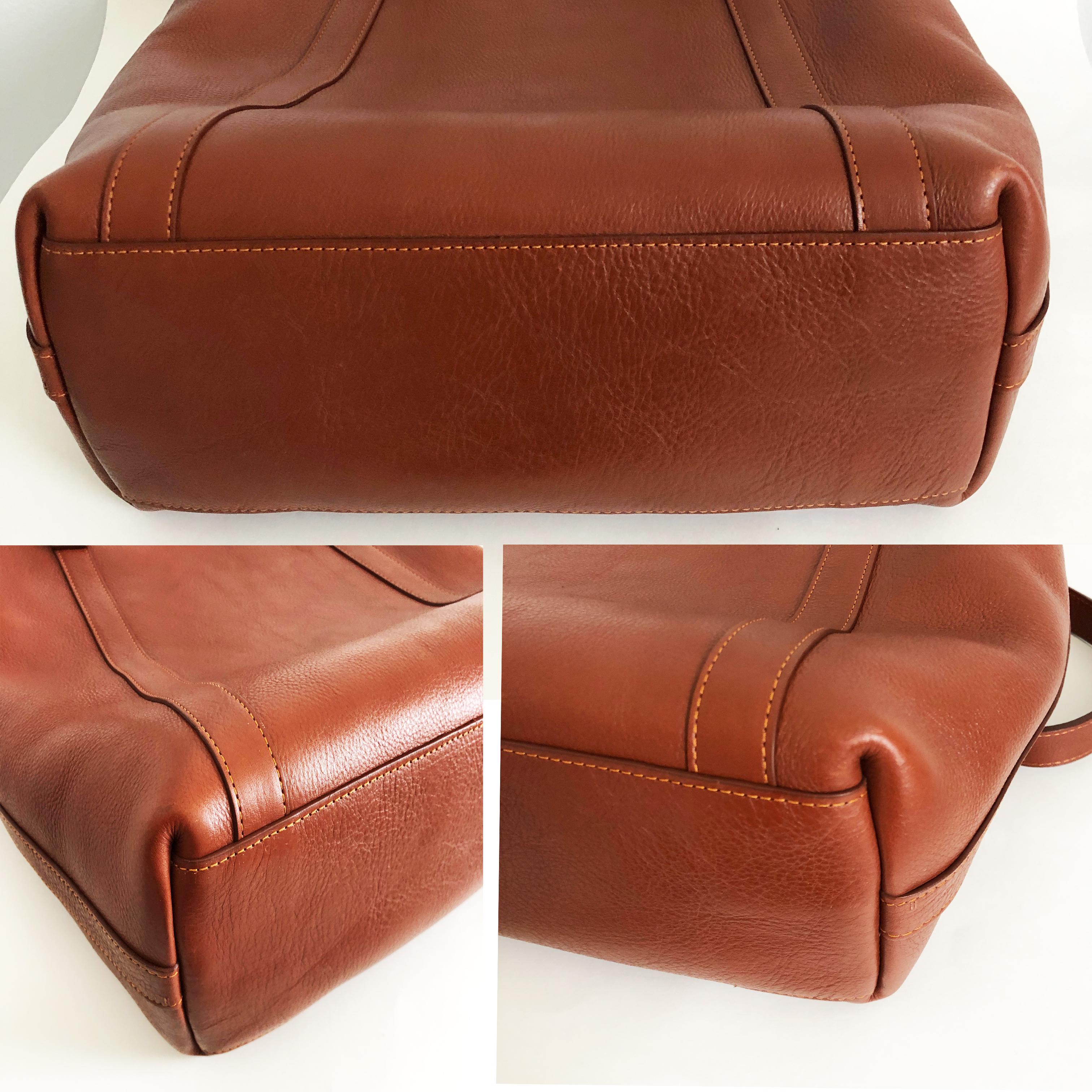 Lotuff Leather Angle Tote Bag Saddle Tan XL Travel Bag  1