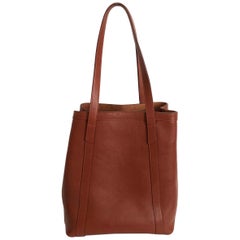 Lotuff Leather Angle Tote Bag Saddle Tan XL Travel Bag