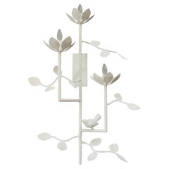 Applique Lotus a 3 bracci in gesso