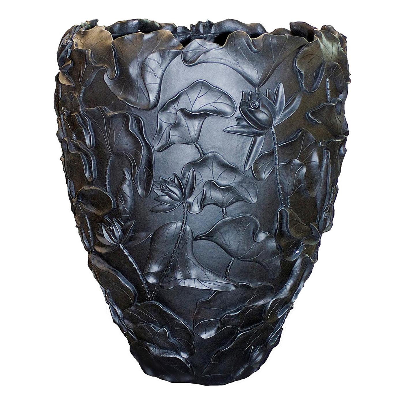 Lotus Black Vase