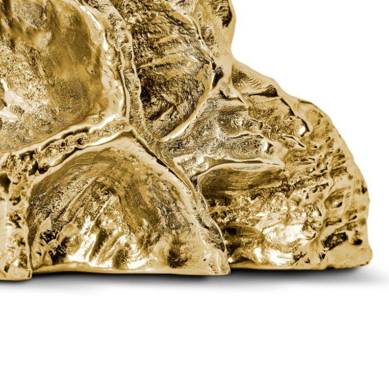 Organique Porte-livre Lotus - Sculpture en laiton doré, Porte-livre, Décoration de bureau en vente