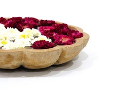 Lotus Bowl in Jaisalmer Stone Handcrafted in India by Stephanie Odegard