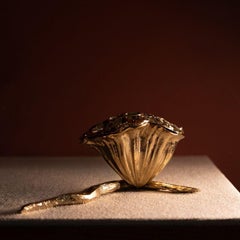 Lotus Handcrafted Sculptural Bowl in Polished Brass