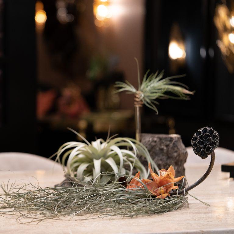 Lotus - Statement-Skulptur aus Messing mit von der Nature inspiriertem Design im Angebot 4