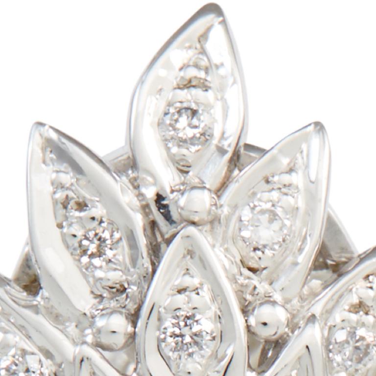 Belle Époque Lotus Bud 18 Carat White Gold Diamond Earrings 