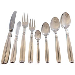 Lotus by Sorensen Danish Sterling silver Flatware Set 12 Service 105 Pcs Dinner