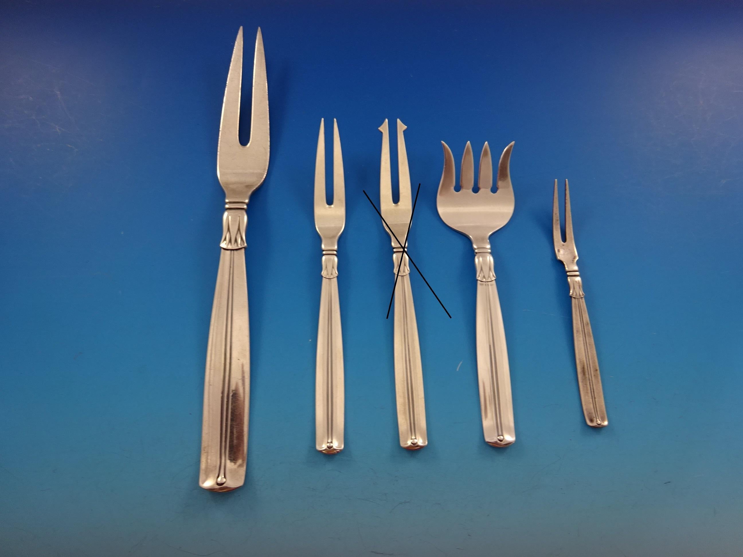 Lotus by Sorensen sterling silver lot of 11 pieces:

Cold Meat fork, 8 3/8