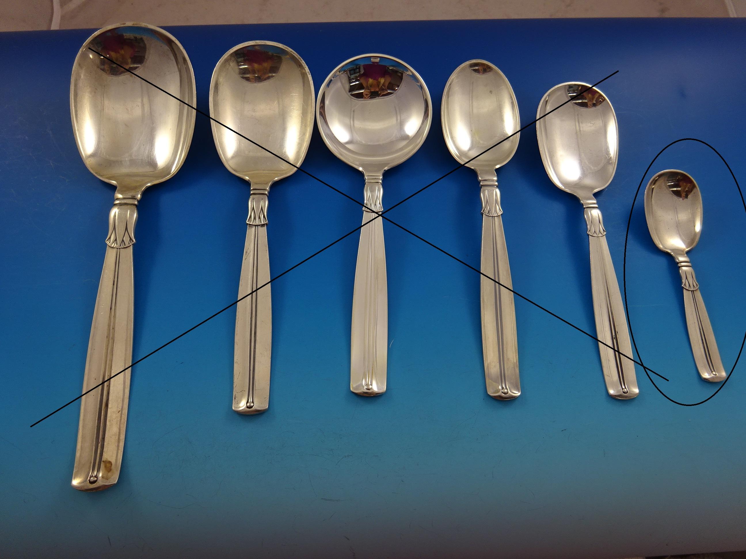 Lotus by Sorensen Danish Sterling Silver Flatware Special Lot In Excellent Condition In Big Bend, WI