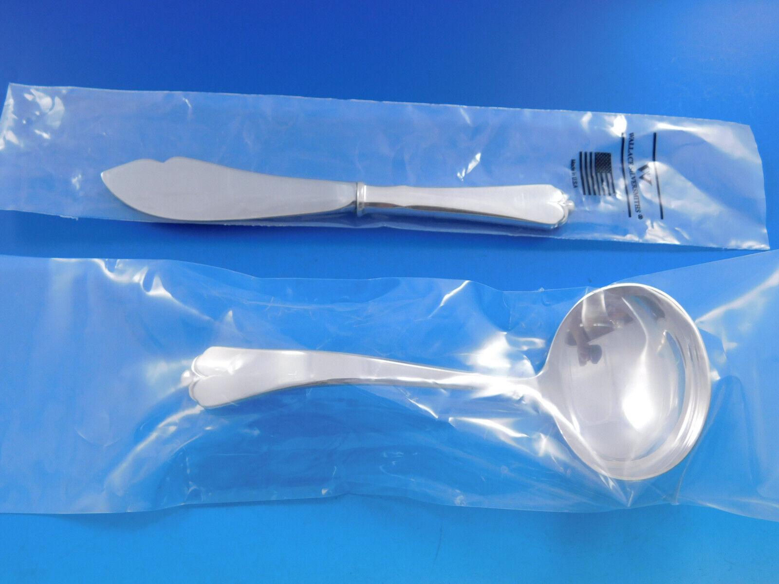 Service de couverts Lotus par Watson-Wallace en argent sterling 8, 64 pièces, neuf et inutilisé en vente 4
