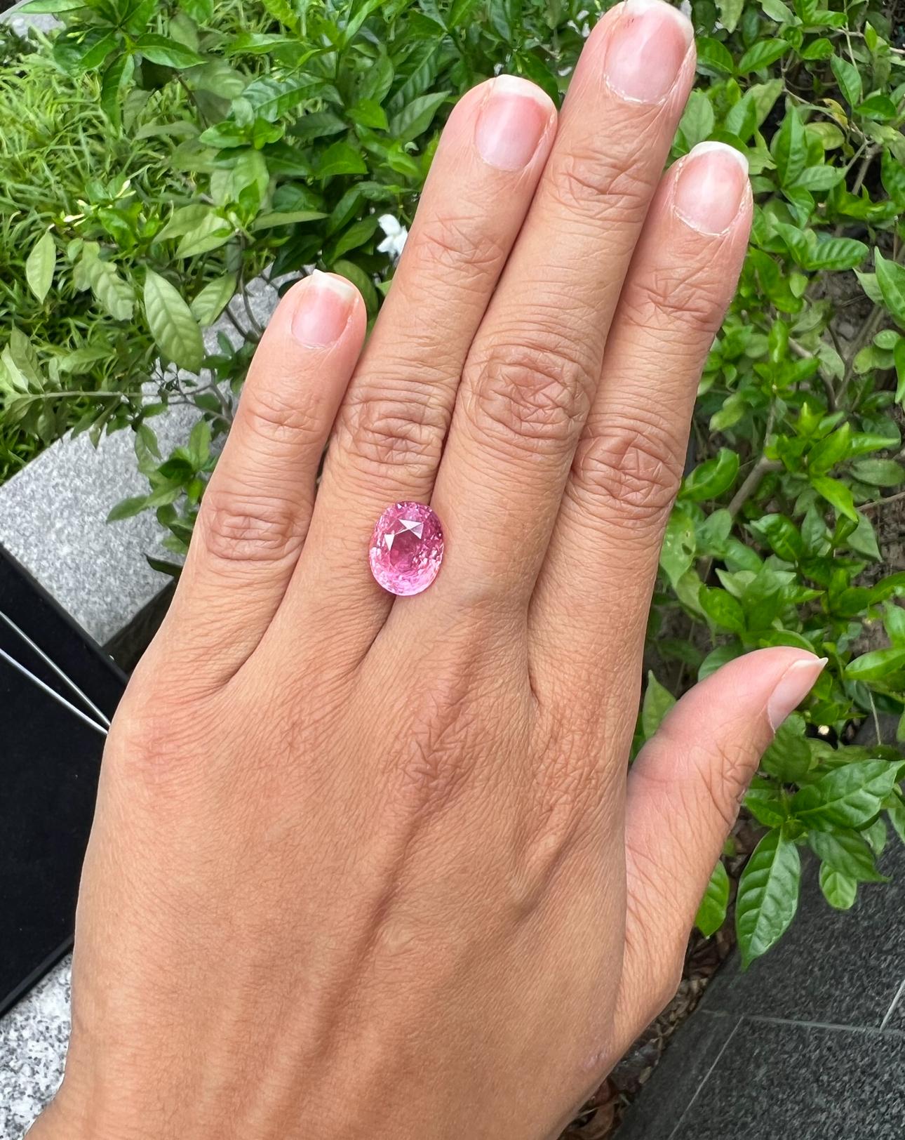 Lotus Certified 8.25 Carat Padparadscha Sapphire  In New Condition For Sale In Bangkok, TH