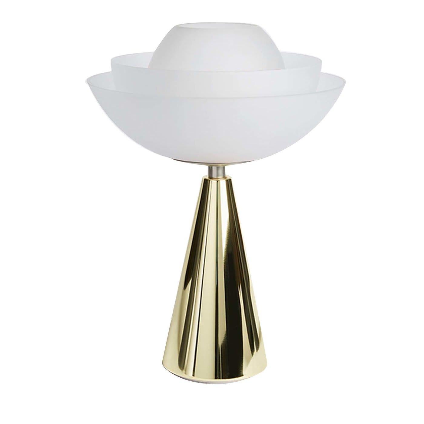 Lotus Champagne Gold Table Lamp For Sale