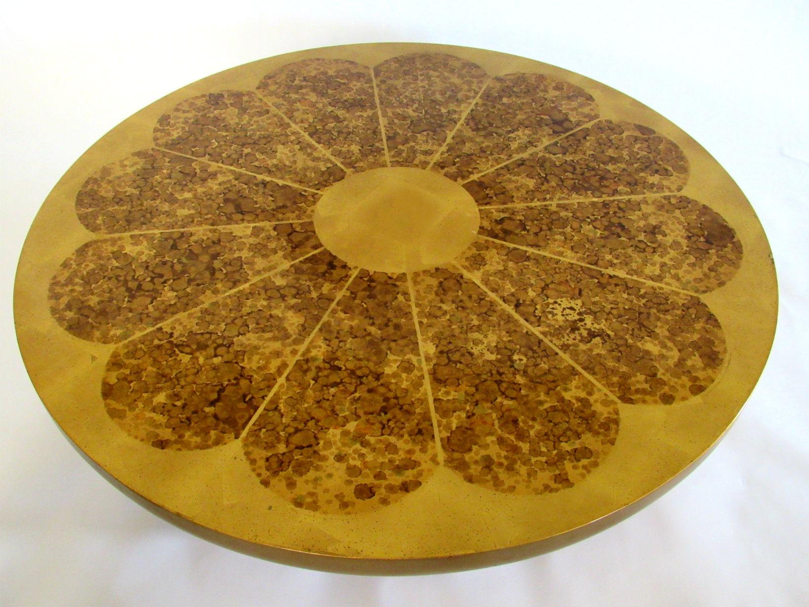 Gold Leaf Kittinger Coffee Table by Theodore Muller and Isabel Barriger 1950s For Sale