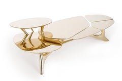 Lotus Coffee Table Polished Brass by Zhipeng Tan