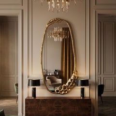 Lotus Collectible and Sculptural Wall Mirror with Organic Design