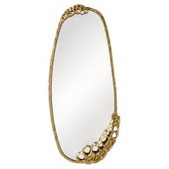 Lotus Collectible and Sculptural Wall Mirror with Organic Design