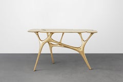 Lotus Console Table/Entry Way/Hallway Table Polished Brass by Zhipeng Tan