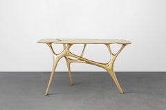 Lotus Console Table/Entry Way/Hallway Table Polished Brass by Zhipeng Tan