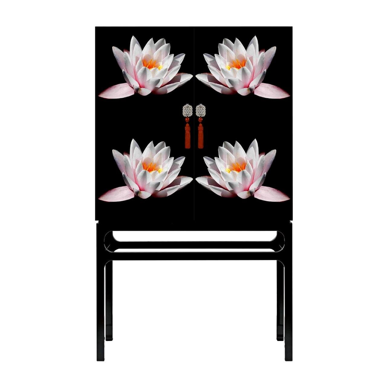 Lotus Contemporary Cabinet with Artistic Intervention by Axel Crieger For Sale