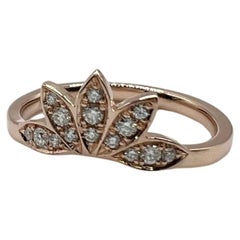 Lotus Diamond ring 18KT gold floral diamond ring stacking ring promise ring