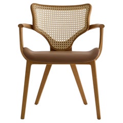 Lotus Dining Chair by Daniel Simonini, Solid Oak & Cane Back
