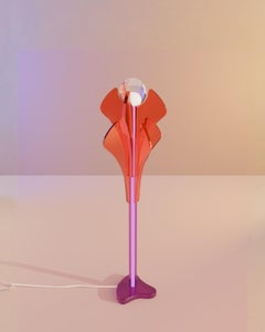 Lampe sur pied Lotus, résine cristalline fabriquée à la main, design moderne, Mexique