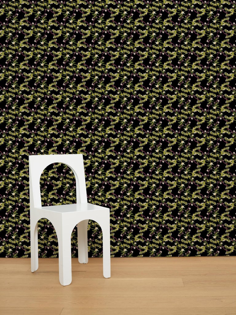 Lotus Floral Wallpaper For Sale at 1stDibs