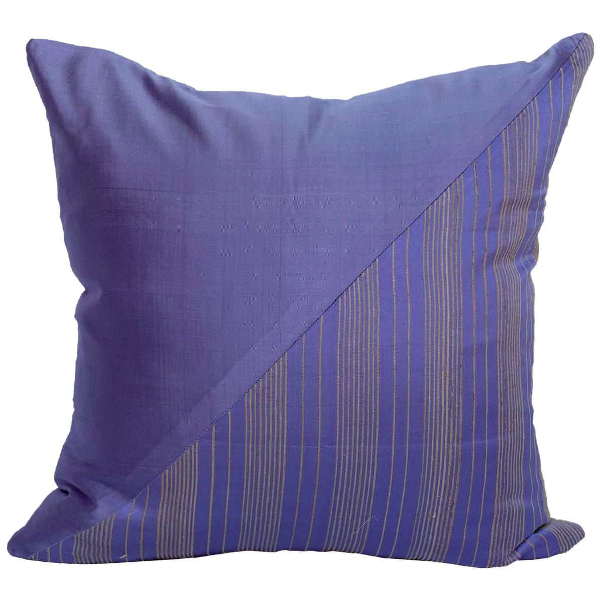 Lotus Flower and Silk Pillow from Myanmar, Purple