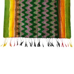 Lotus Flower and Silk Throw Bed Scarf, Green