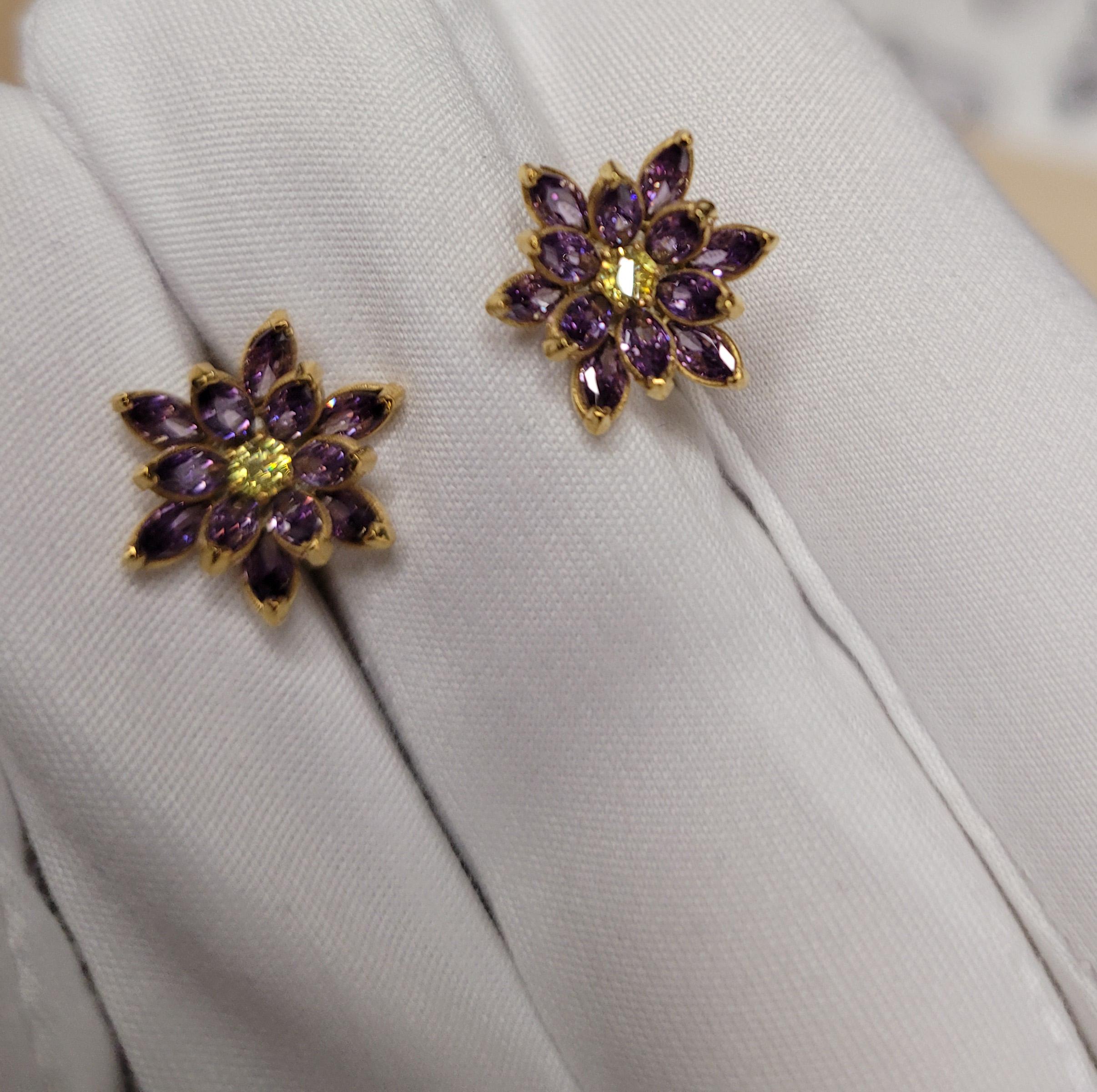 Orecchini con fiore di loto in vendita 2