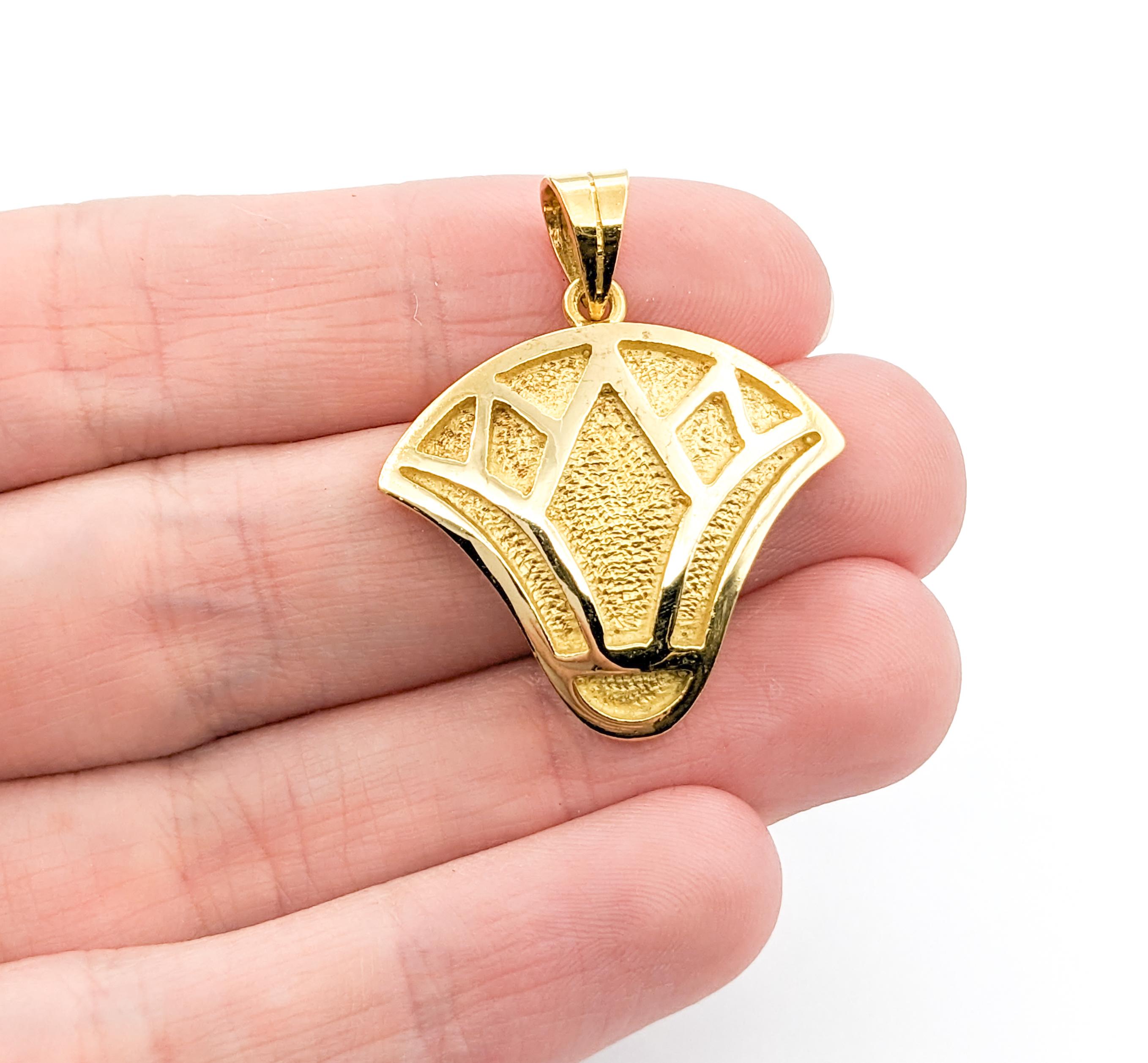 Modern Lotus Flower Pendant In Yellow Gold For Sale