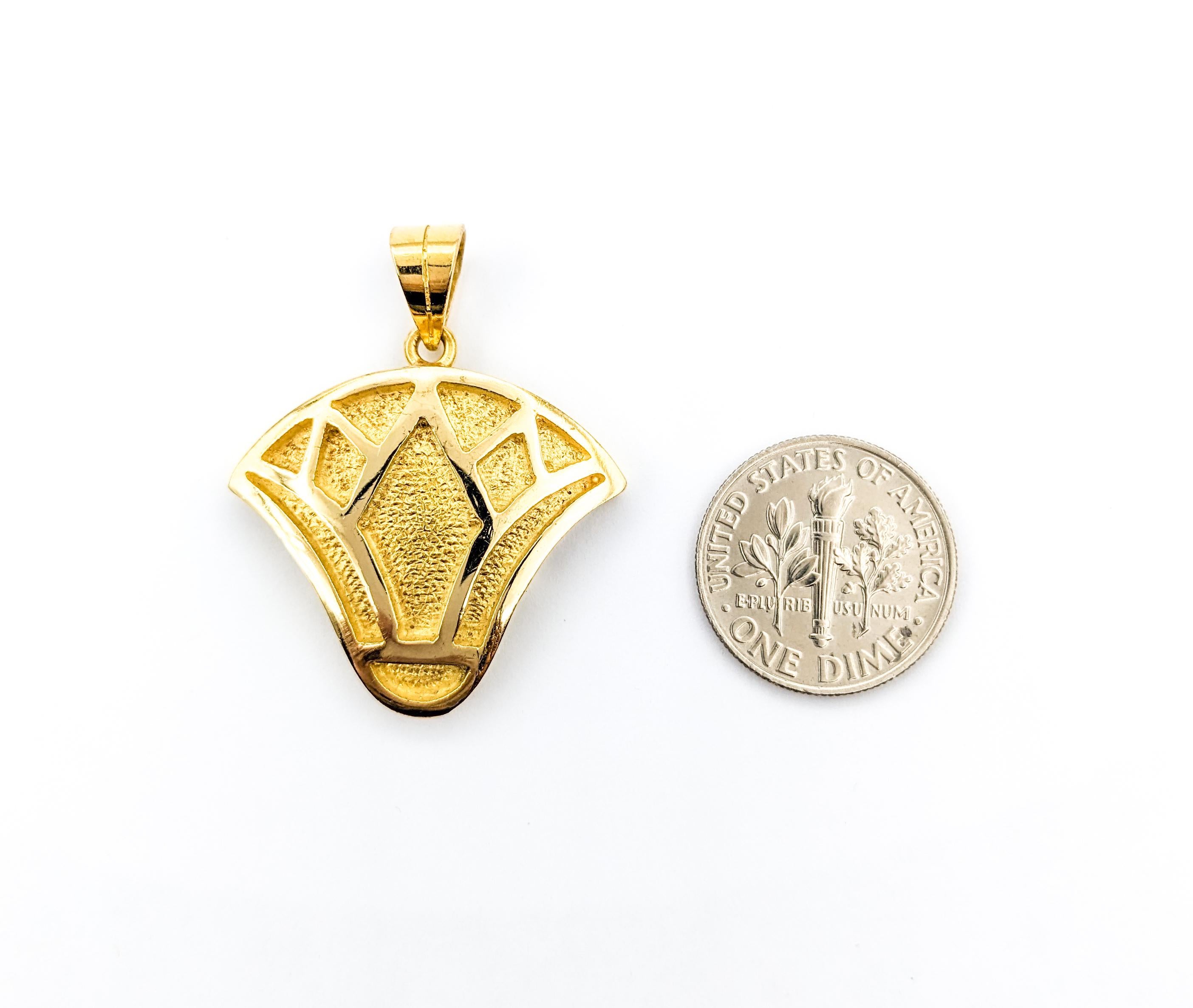 Lotus Flower Pendant In Yellow Gold For Sale 2