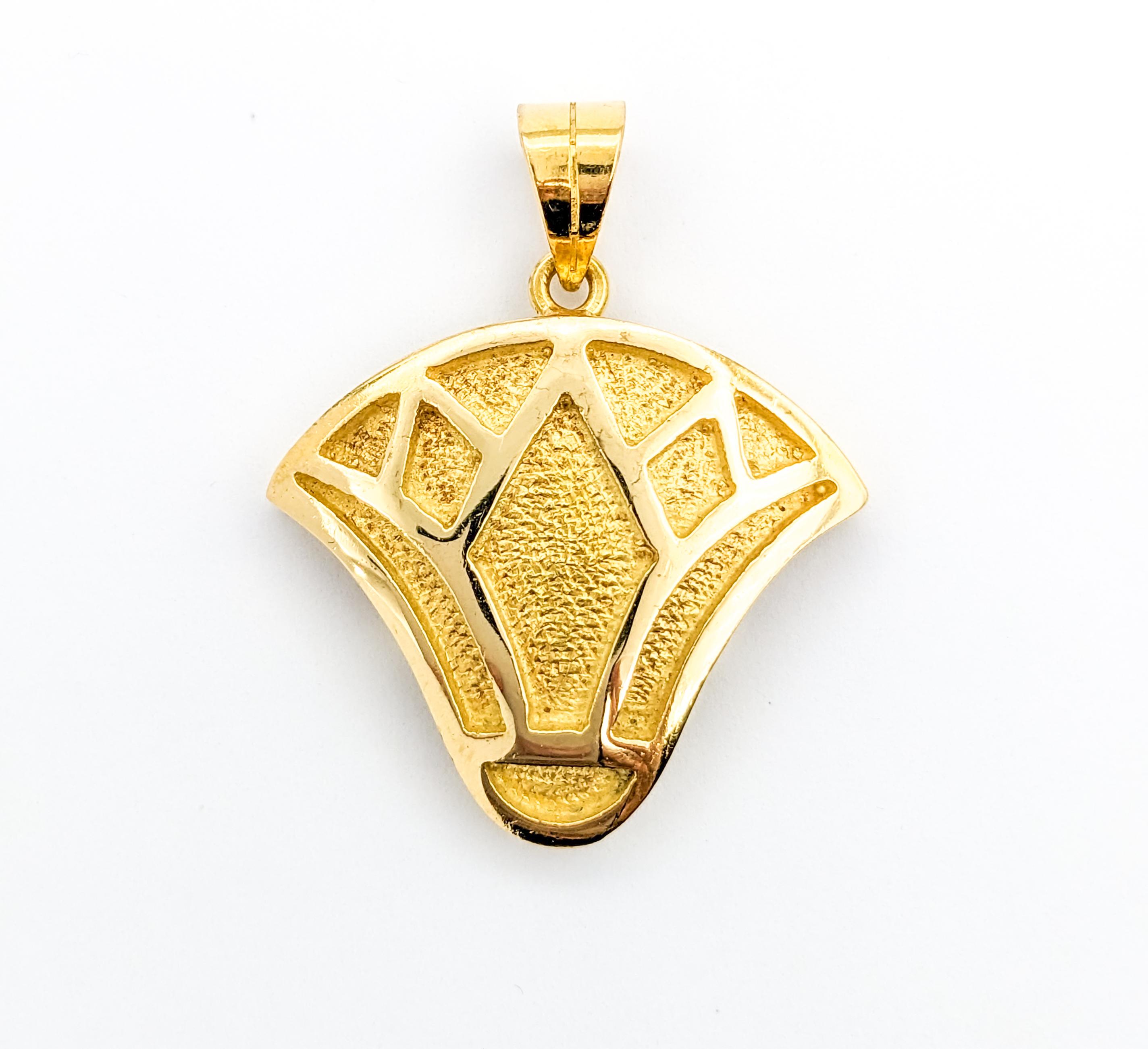 Lotus Flower Pendant In Yellow Gold For Sale 3