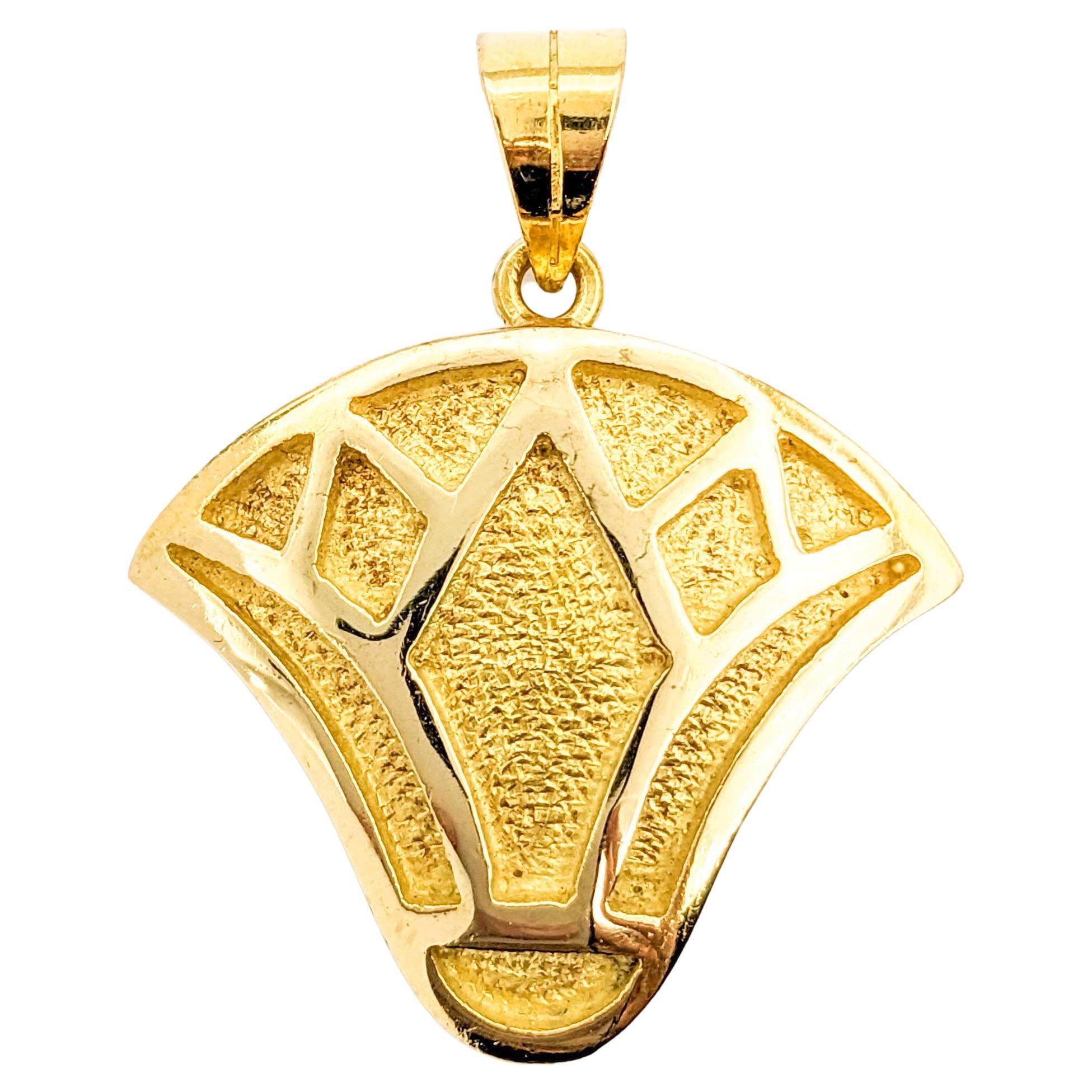 Lotus Flower Pendant In Yellow Gold For Sale