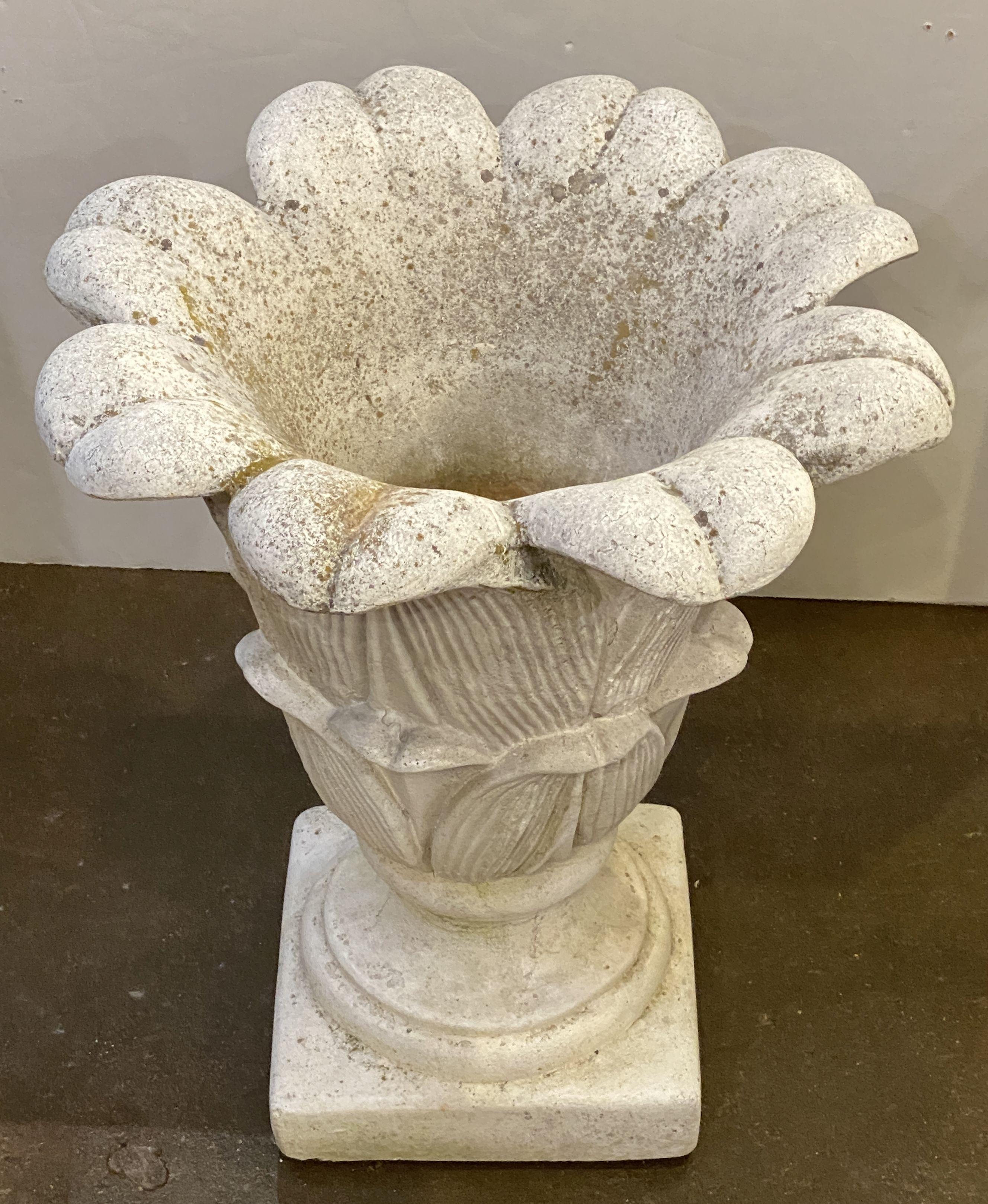 Lotus Garden Stone Planter Pot or Urn from Italy For Sale 7