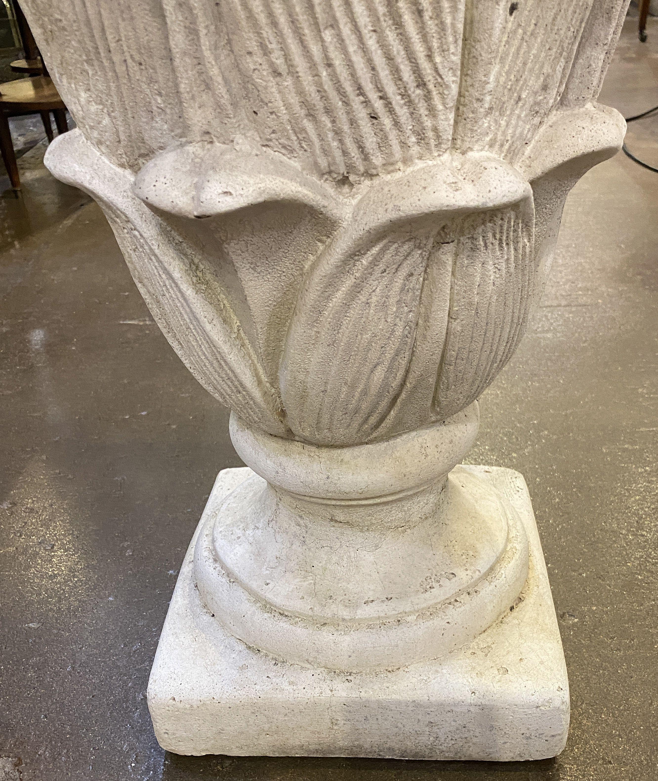 Lotus Garden Stone Planter Pot or Urn from Italy For Sale 1