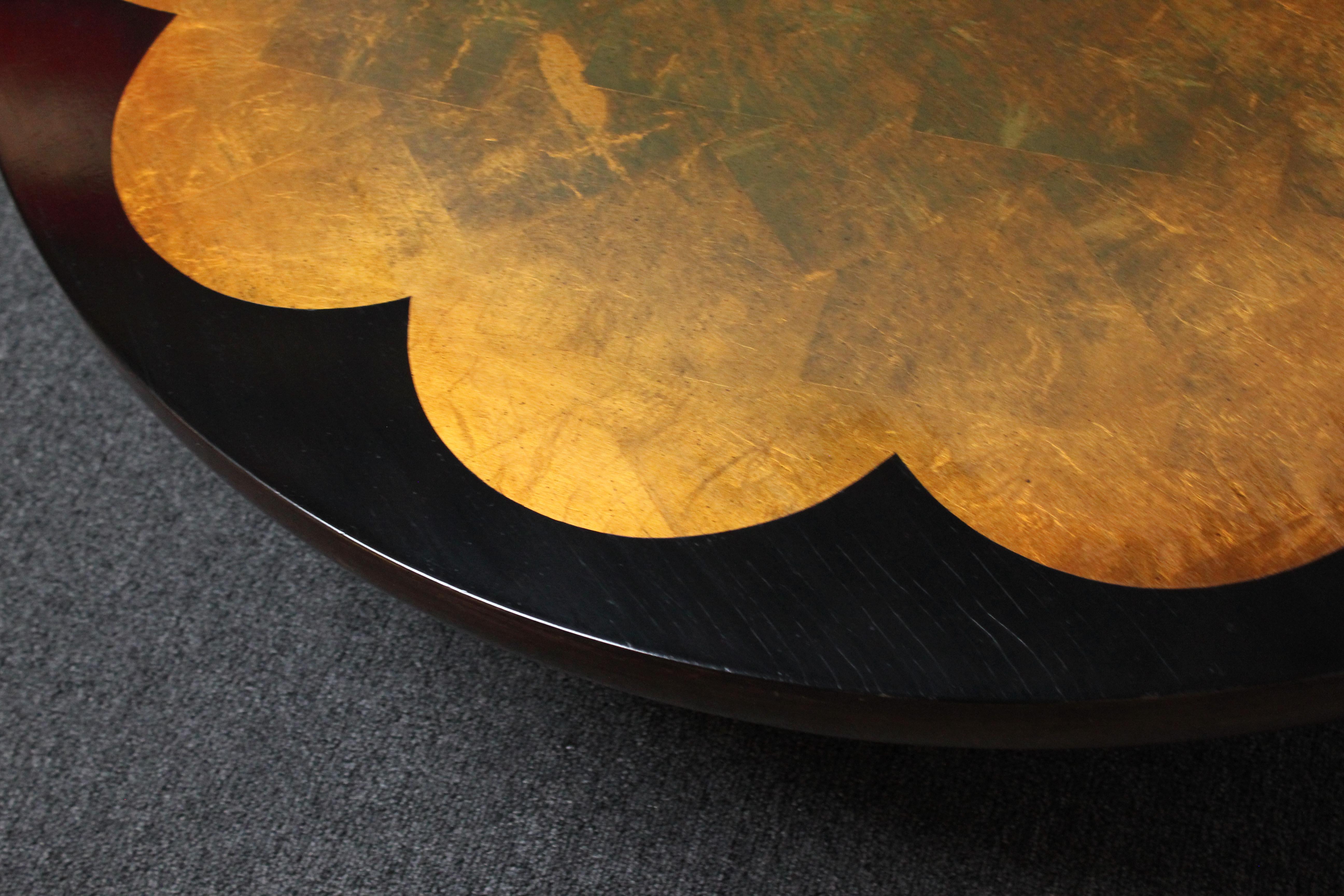 Lotus Glass Top Coffee Cocktail Table by Muller and Barringer for Kittinger 6
