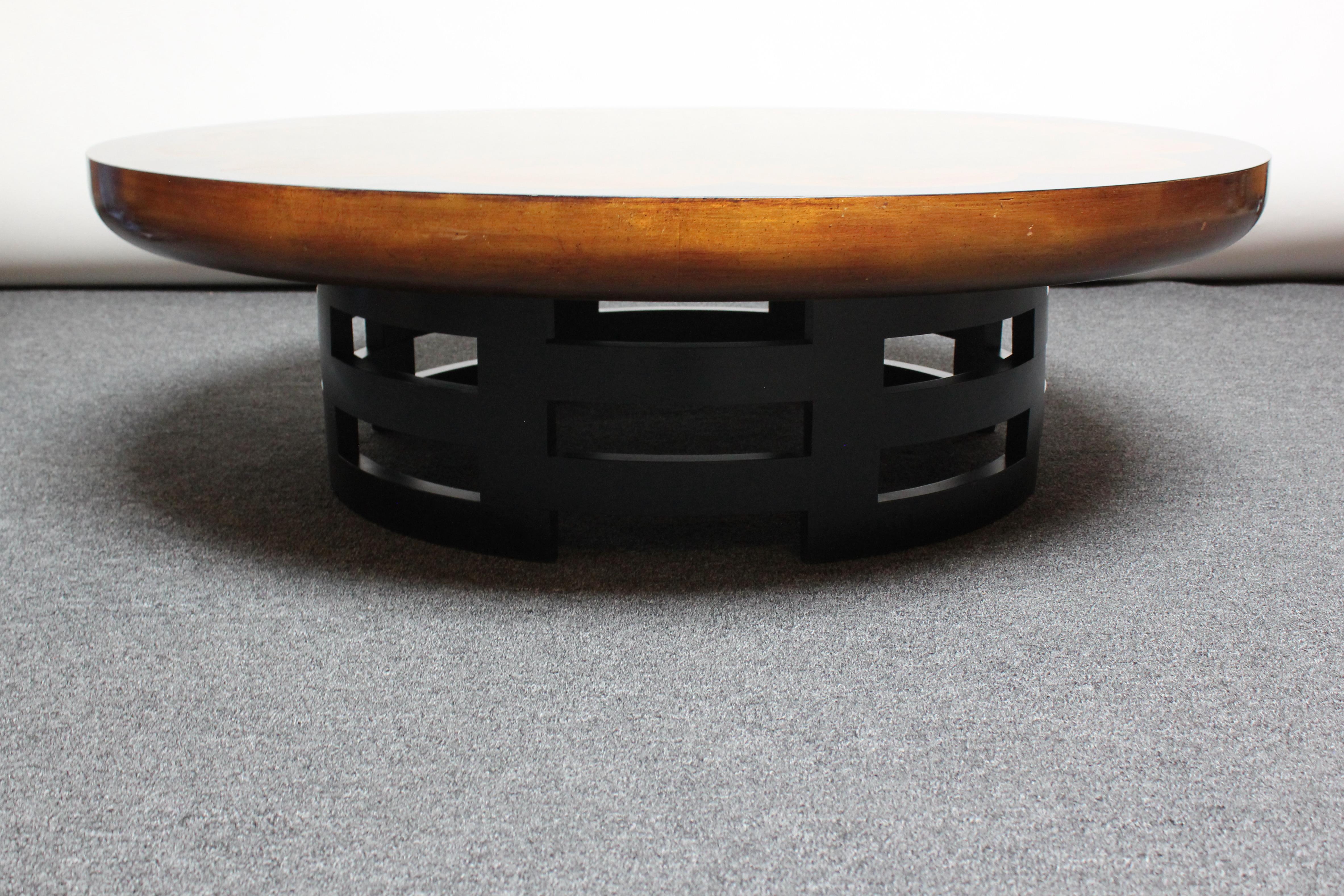 Mid-20th Century Lotus Glass Top Coffee Cocktail Table by Muller and Barringer for Kittinger