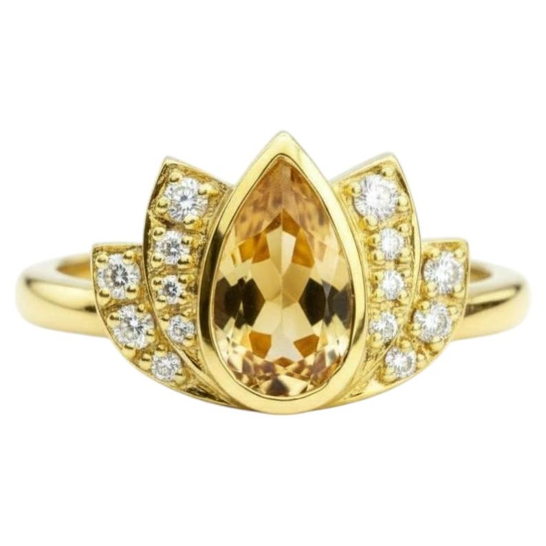 in vendita:  Anello Lotus in oro con citrino Argento, oro
