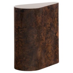 LOTUS I - Sculptural Side Table in Walnut Burl Veneer – Minimalist Organic Form
