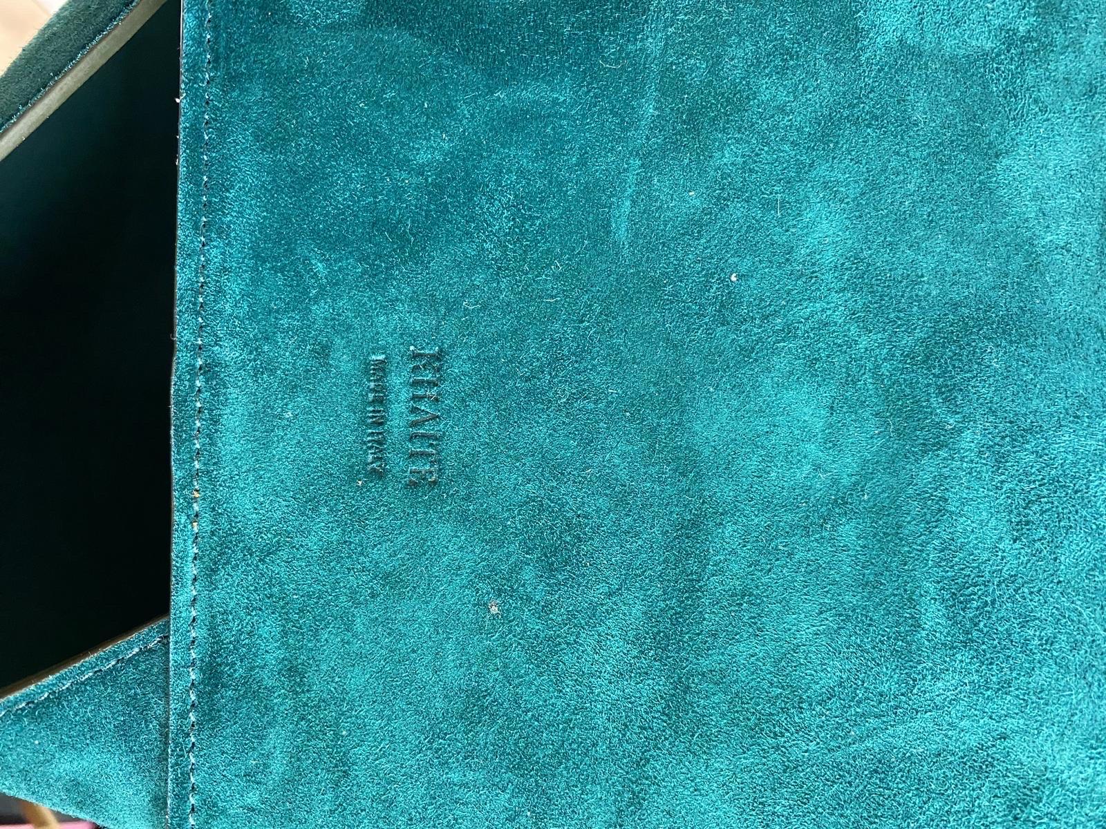 Lotus Khaite bag in petrol-colored suede. 1