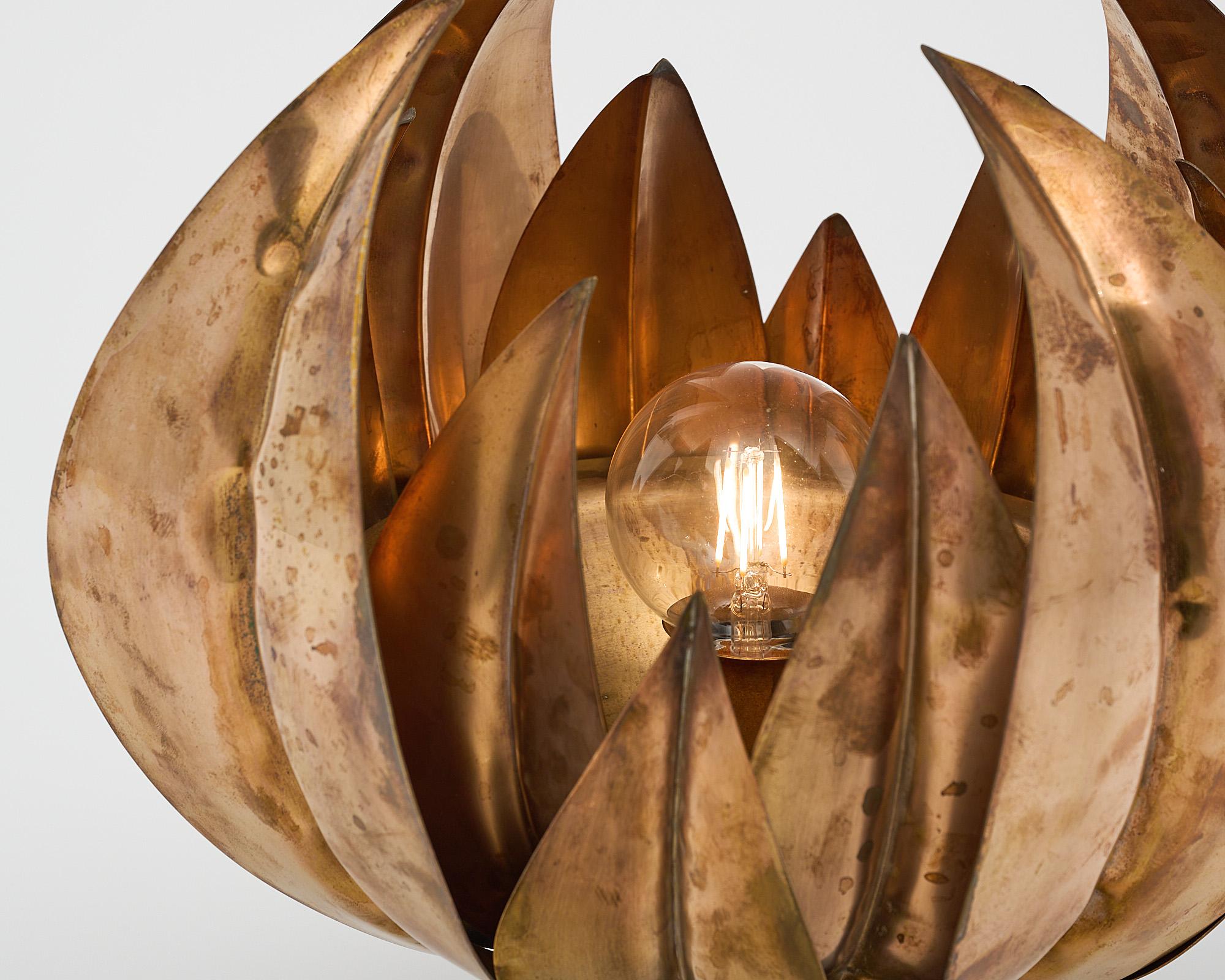 Mid-Century Modern Lotus Lamp by Maison Charles For Sale