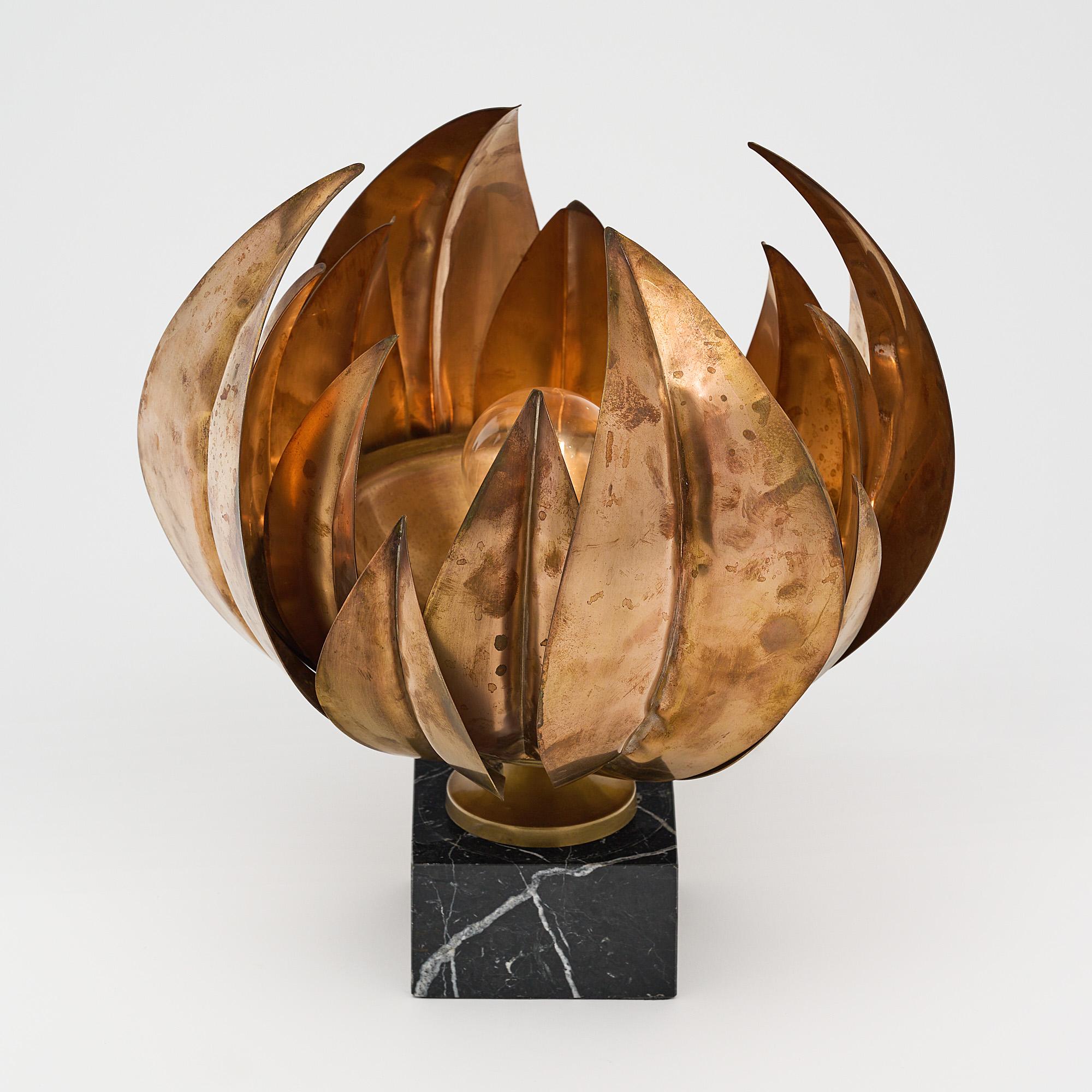 Mid-20th Century Lotus Lamp by Maison Charles For Sale