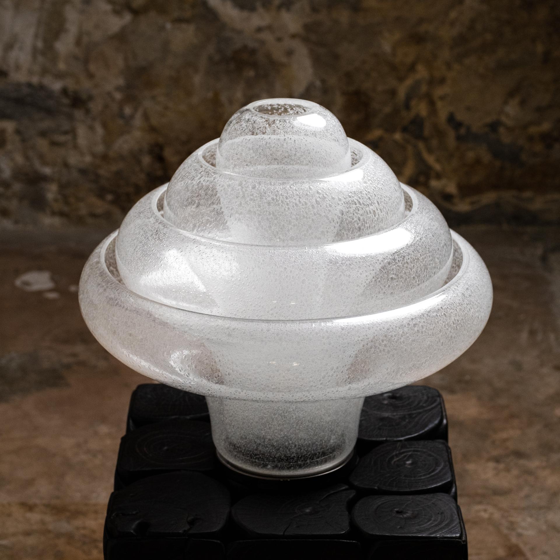 Lotus lamp LT305 in Murano glass by Carlo Nason for Mazzega, 1960s In Good Condition For Sale In Lyon, FR