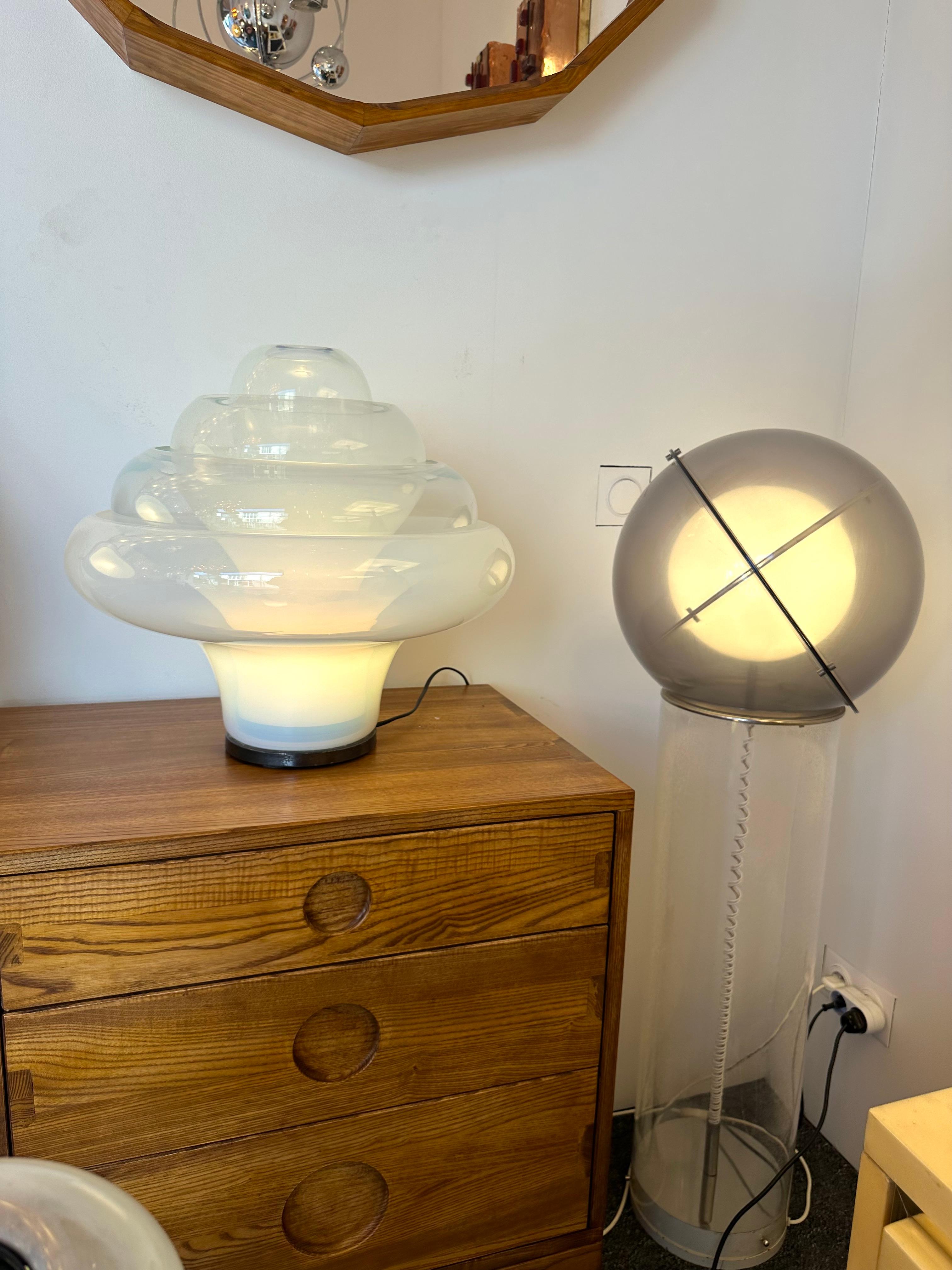 Mid-Century Modern Lotus Lamp LT305 Murano Glass and Metal by Carlo Nason for Mazzega, Italy, 1970s For Sale