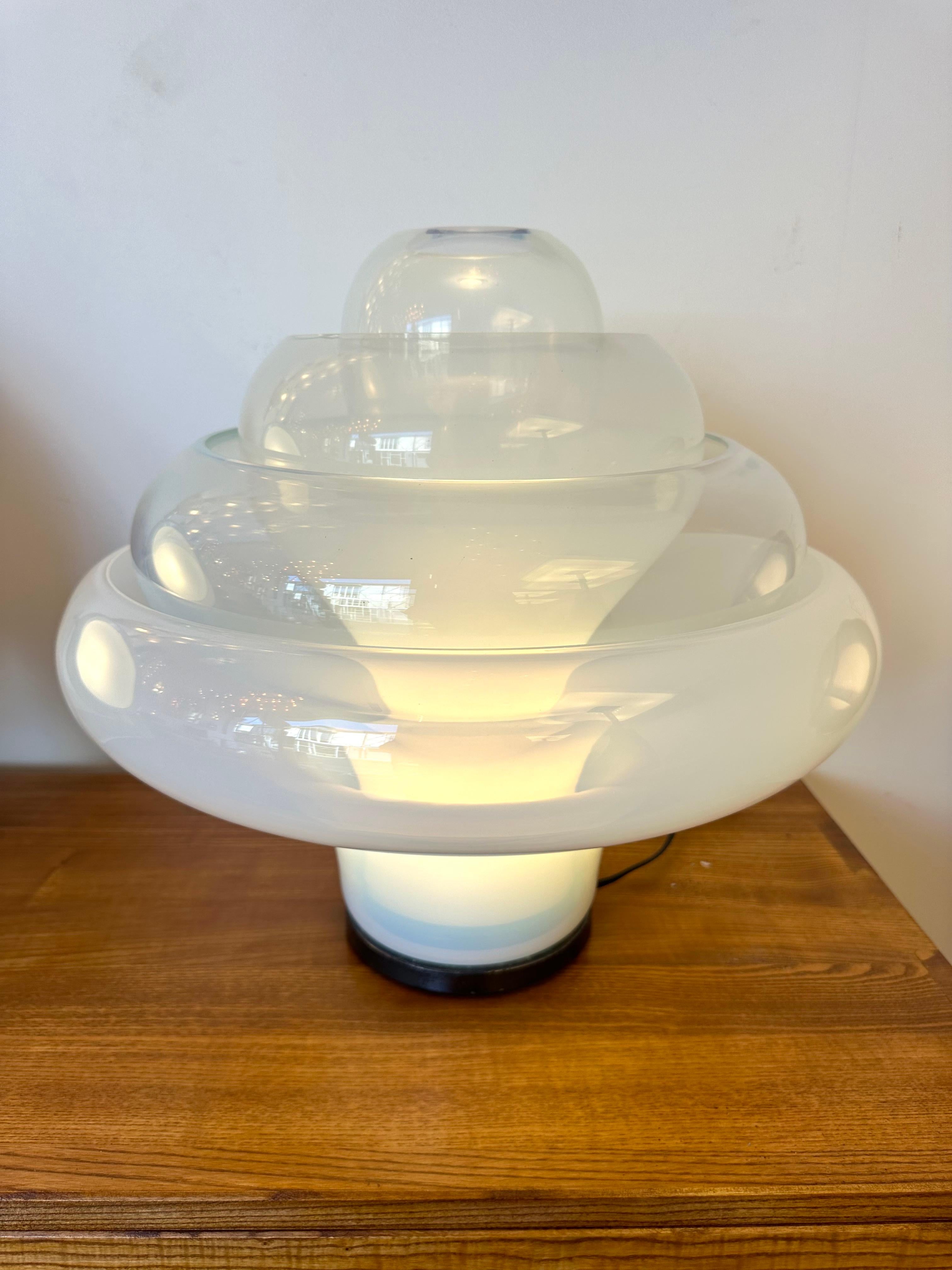 Italian Lotus Lamp LT305 Murano Glass and Metal by Carlo Nason for Mazzega, Italy, 1970s For Sale