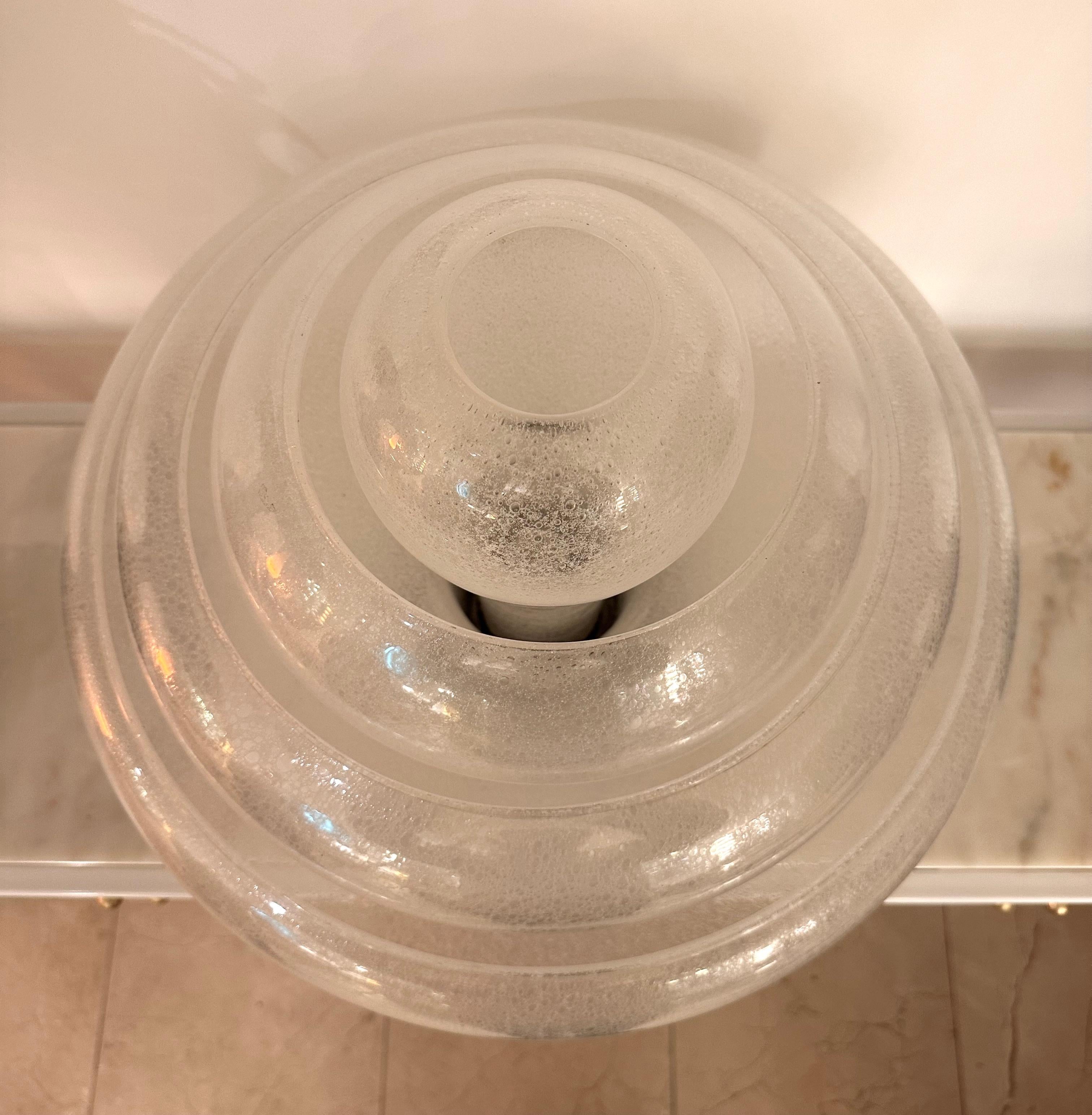 Italian Lotus Lamp LT305 Murano Glass and Metal by Carlo Nason for Mazzega, Italy, 1970s For Sale